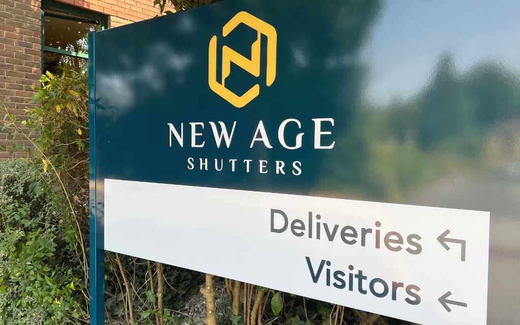 New Age Shutters Shutter House signage