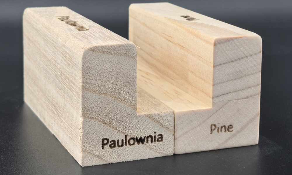 New Age Shutters pine vs paulownia - l frame